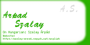 arpad szalay business card